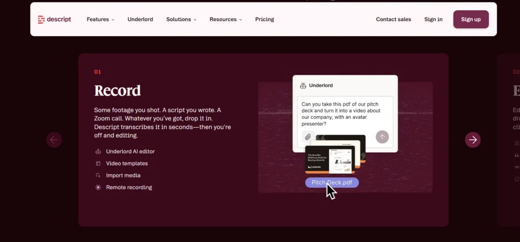 Descript remote recording
