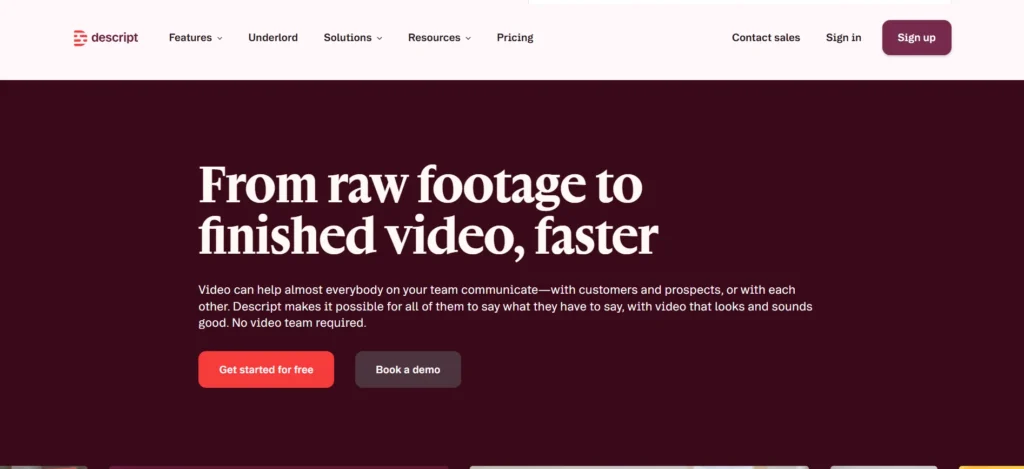 Descript video tool